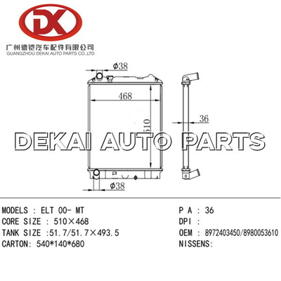 8973710110 radiatore di alluminio di plastica Isuzu Truck 8971771930 8973874661